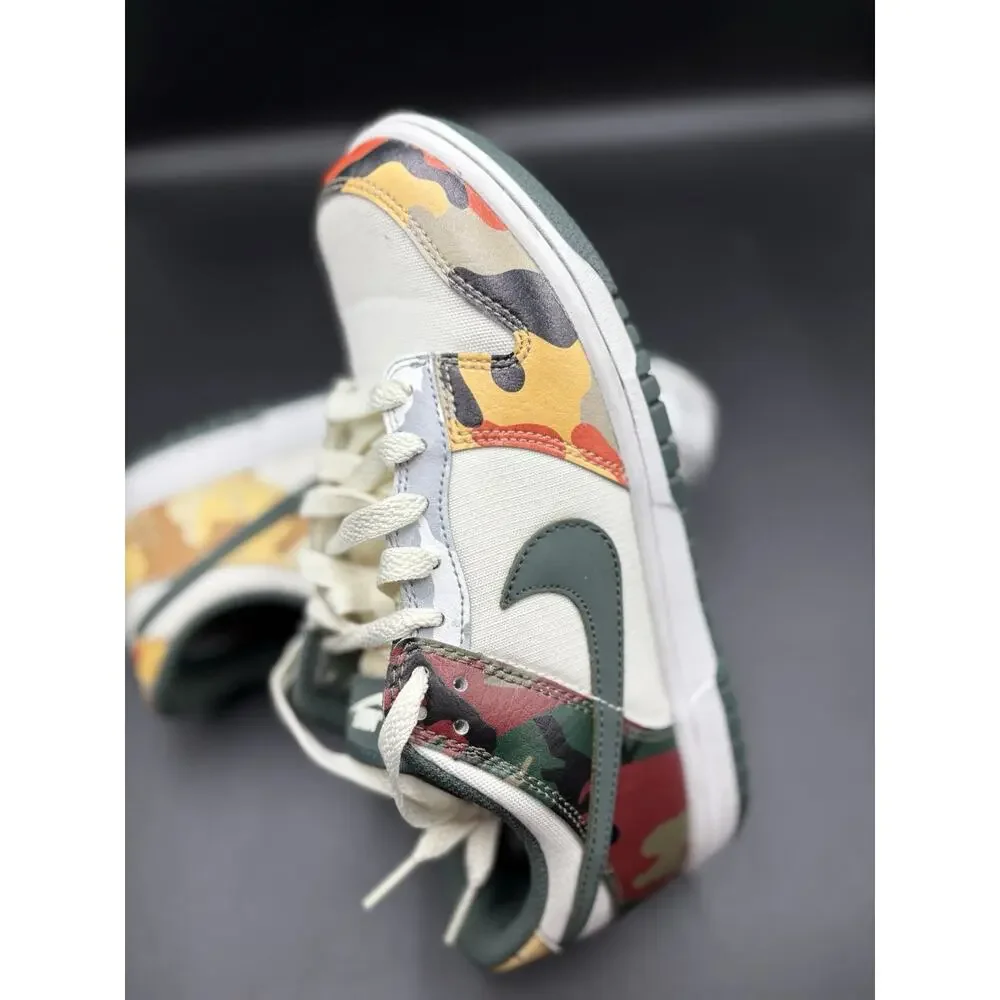 Nike Dunk Low SE Grade School Sail Multi-Camo DB1909-100 Youth Size 5.5=W Sz 7